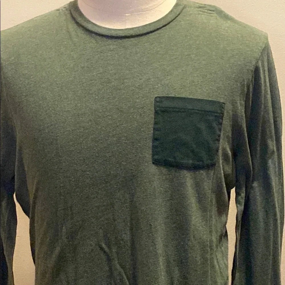 J. Crew Green Long Sleeve Tee Classic Crew Neck